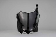 UFO Black Front Number Plate replacement plastics for 09-13 Honda CRF250, CRF450 dirt bikes 360 view