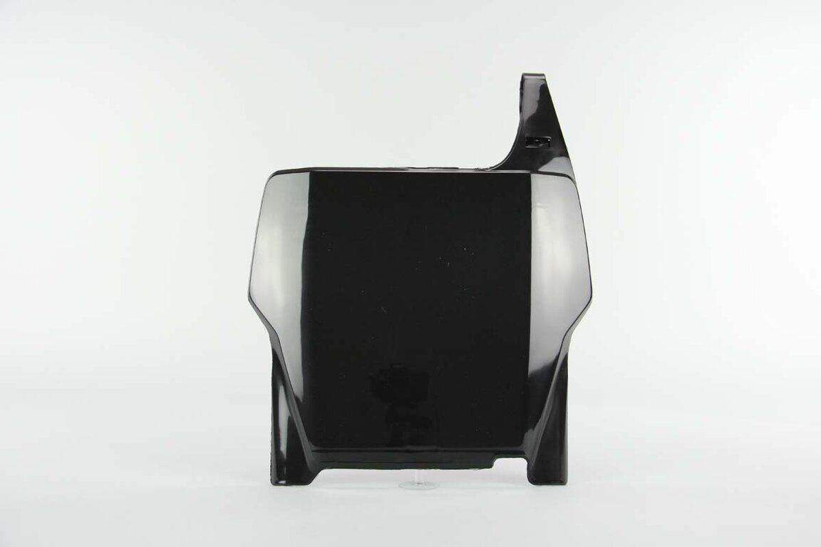 UFO Black Front Number Plate replacement plastics for 04-07 Honda CR125, CR250, CRF250, CRF450 dirt bikes 360 view