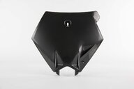 Polisport Black Front Number Plate replacement plastics for 99-08 KTM EXC, MXC, SMR, SX, SXF, XC, XCF, XCG, XCW dirt bikes 360 view