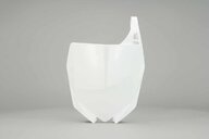 UFO White Front Number Plate replacement plastics for 02-20 Yamaha YZ125, YZ250, YZ250F, YZ250FX, YZ450F, YZ450FX dirt bikes 360 view