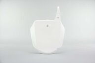 UFO White Front Number Plate replacement plastics for 02-24 Suzuki RM85 dirt bikes 360 view