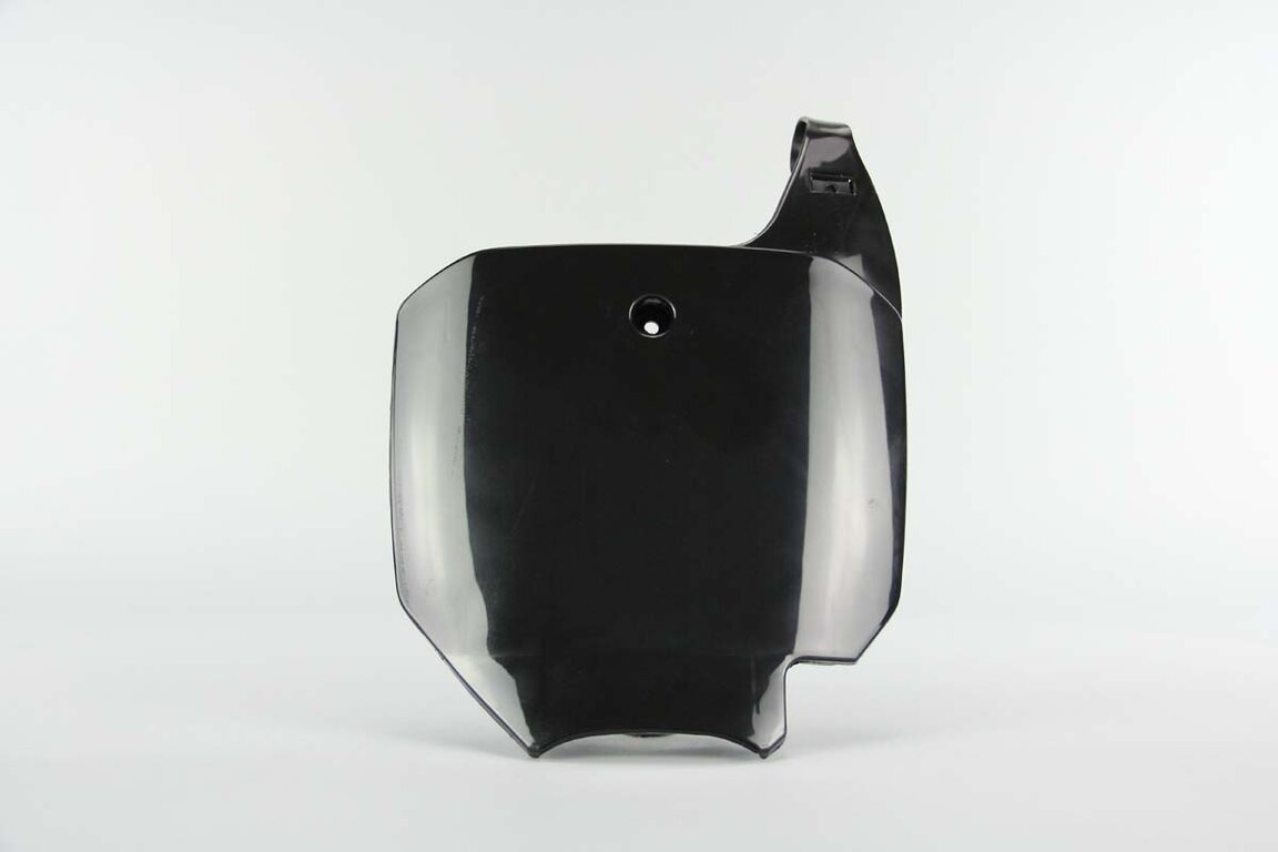 UFO Black Front Number Plate replacement plastics for 03-26 Honda CR85, CRF150 dirt bikes 360 view