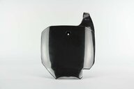 UFO Black Front Number Plate replacement plastics for 03-26 Honda CR85, CRF150 dirt bikes 360 view