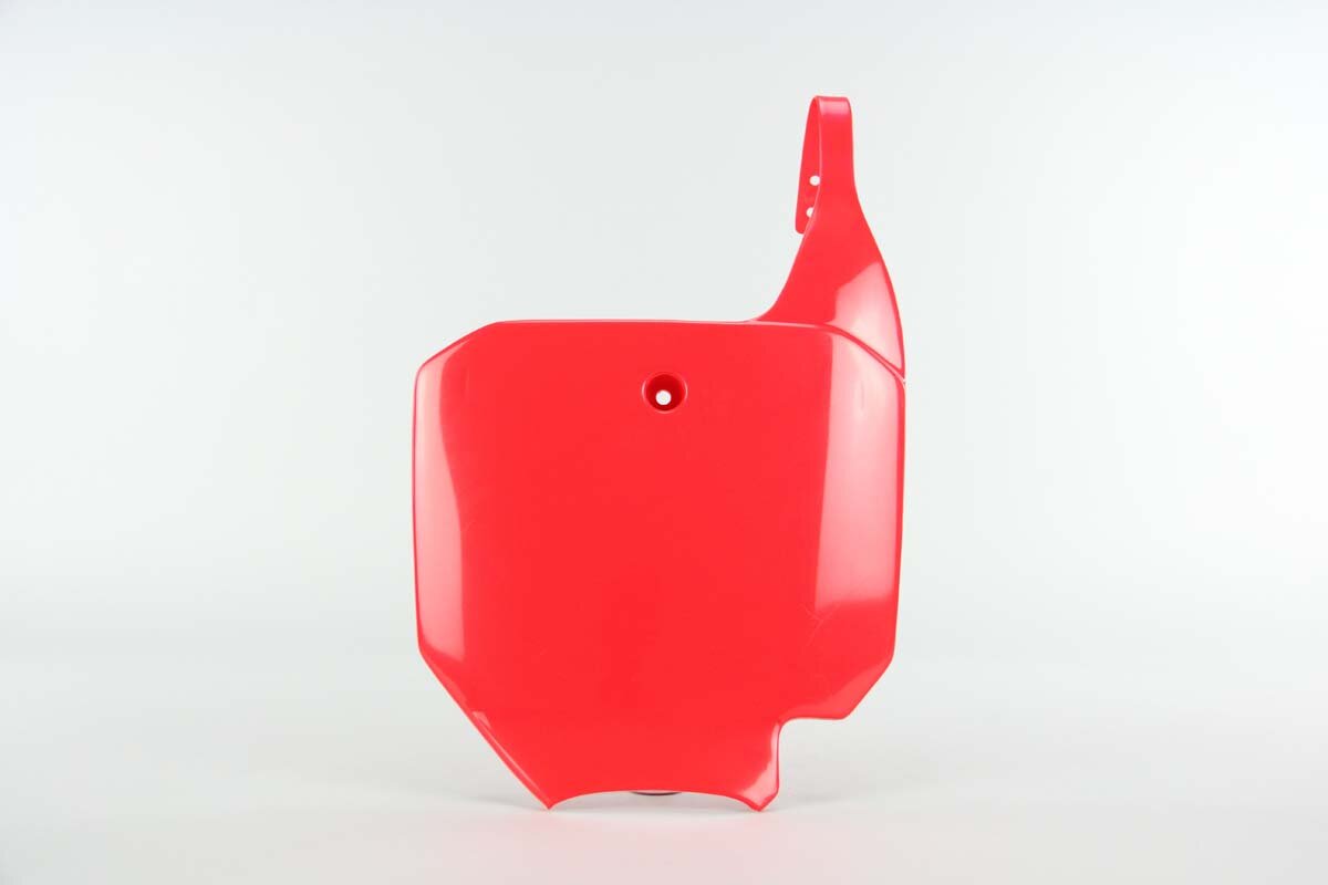 UFO Red Front Number Plate 03-26 CR85, CRF150