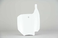 Polisport White Front Number Plate replacement plastics for 03-26 Honda CR85, CRF150 dirt bikes 360 view