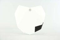 UFO White Front Number Plate replacement plastics for 12-16 KTM SX, SXF, XC, XCF dirt bikes 360 view