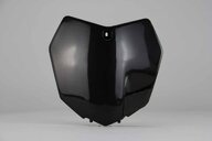 UFO Black Front Number Plate replacement plastics for 12-16 KTM SX, SXF, XC, XCF dirt bikes 360 view