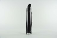 Right Side Polisport Black Lower Fork Guards replacement plastics for 09-27 Kawasaki KLX, KX250F, KX450F dirt bikes.