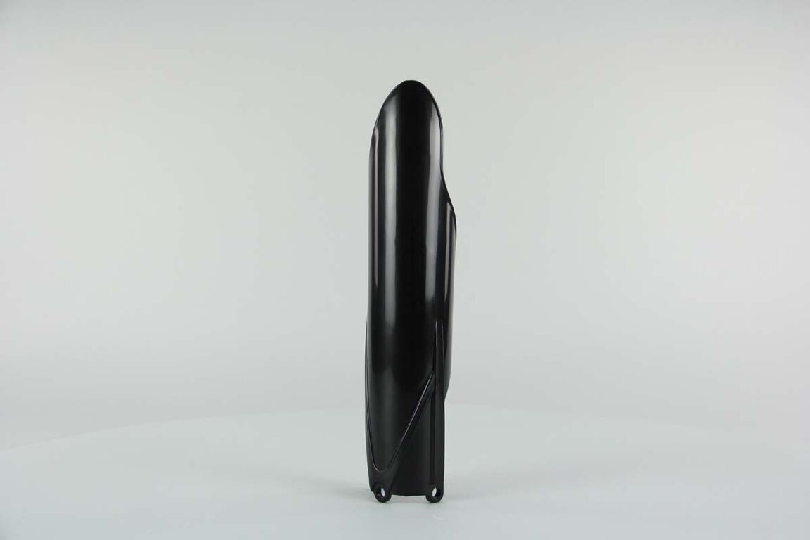 Right Side Polisport Black Lower Fork Guards replacement plastics for 10-27 Yamaha YZ125, YZ250, YZ250F, YZ250FX, YZ450F, YZ450FX dirt bikes.