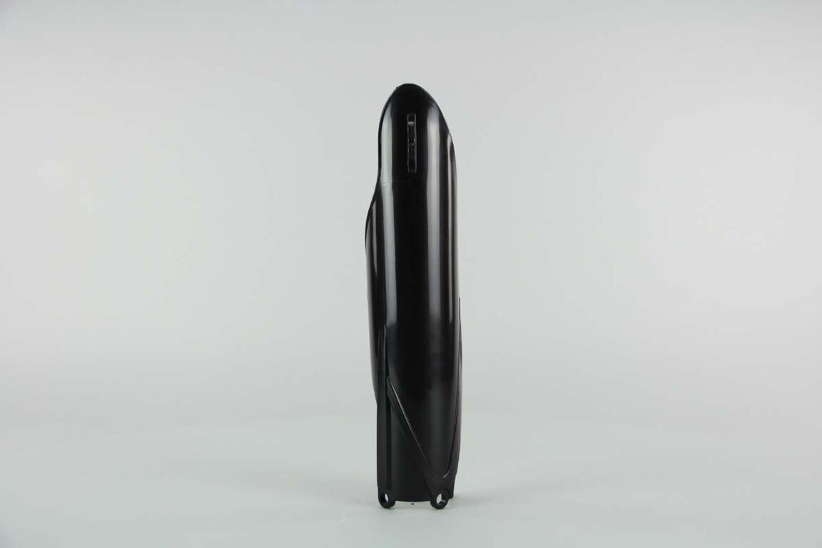 Left Side Polisport Black Lower Fork Guards replacement plastics for 10-27 Yamaha YZ125, YZ250, YZ250F, YZ250FX, YZ450F, YZ450FX dirt bikes.