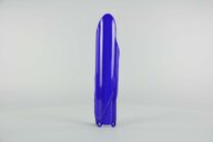 Right Side UFO Blue Lower Fork Guards replacement plastics for 10-27 Yamaha YZ125, YZ250, YZ250F, YZ250FX, YZ450F, YZ450FX dirt bikes.