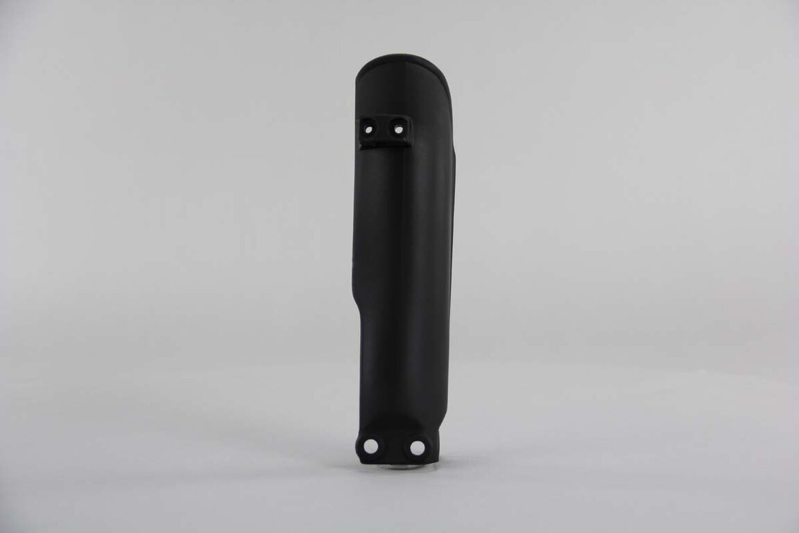 Left Side Acerbis Black Lower Fork Guards replacement plastics for 02-26 GasGas, Husqvarna, KTM MC, MC-E, EE, TC, SX50, SX65, SX-E dirt bikes.