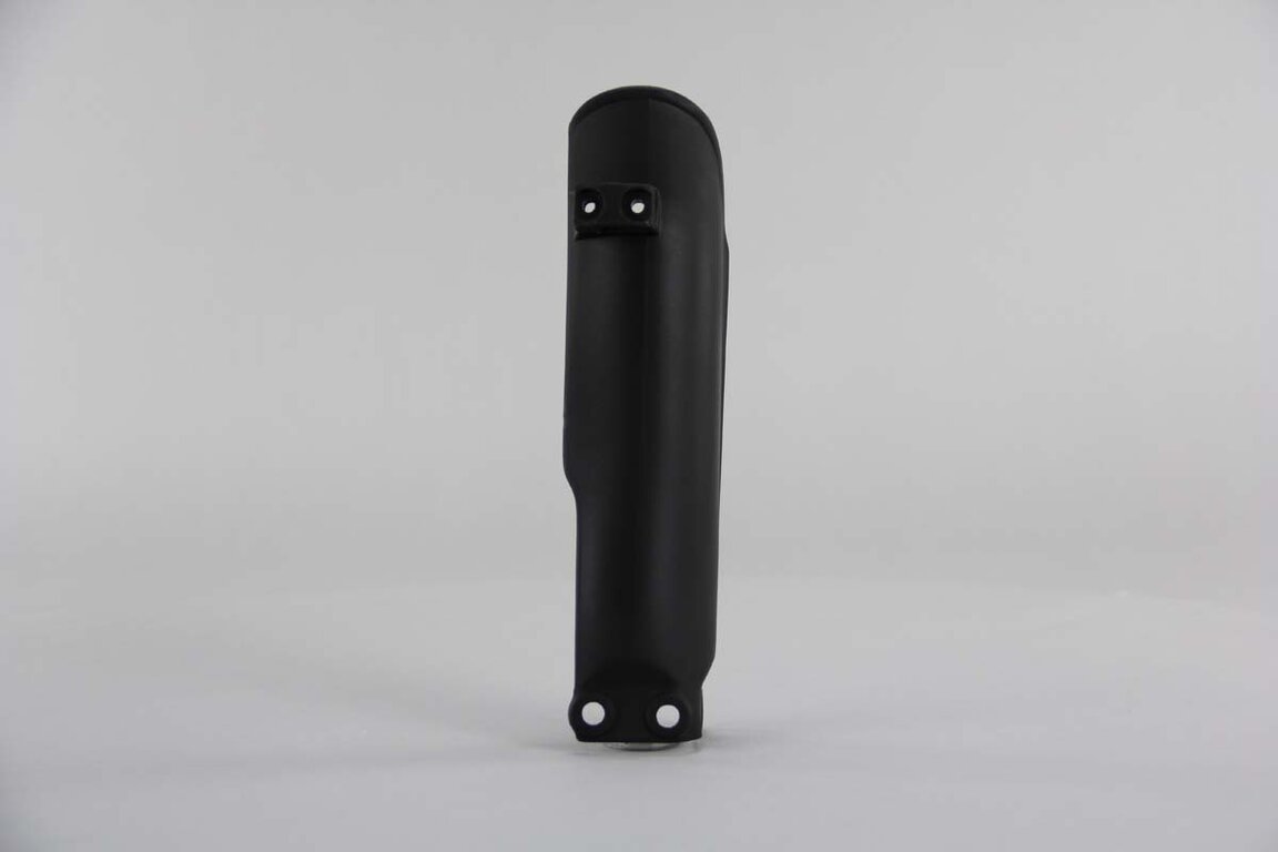 Left Side UFO Black Lower Fork Guards replacement plastics for 02-27 GasGas, Husqvarna, KTM MC, MC-E, EE, TC, SX50, SX65, SX-E dirt bikes.