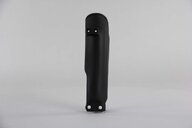 Left Side UFO Black Lower Fork Guards replacement plastics for 02-26 GasGas, Husqvarna, KTM MC, MC-E, EE, TC, SX50, SX65, SX-E dirt bikes.