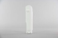 Left Side UFO White Lower Fork Guards replacement plastics for 02-26 GasGas, Husqvarna, KTM MC, MC-E, EE, TC, SX50, SX65, SX-E dirt bikes.