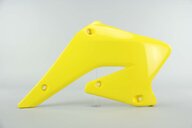Right Side UFO Yellow Radiator Shroud Set replacement plastics for 04-06 Suzuki RMZ250 dirt bikes.