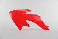 Left Side Polisport Red Radiator Shroud Set replacement plastics for 04-26 Honda CRF50 dirt bikes.
