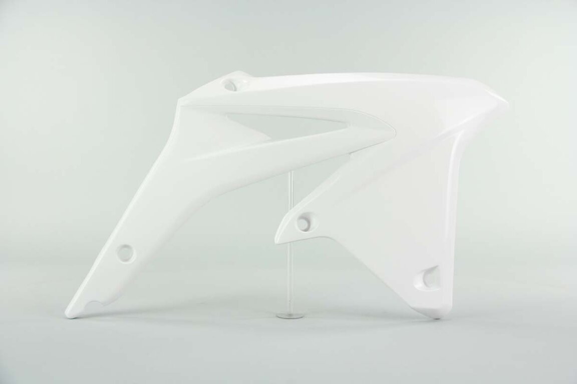 Right Side UFO White Radiator Shroud Set replacement plastics for 08-17 Suzuki RMZ450 dirt bikes.