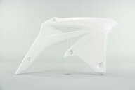 Right Side UFO White Radiator Shroud Set replacement plastics for 08-17 Suzuki RMZ450 dirt bikes.