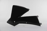 Left Side UFO Black Radiator Shroud Set replacement plastics for 01-04 KTM EXC, MXC, SX dirt bikes.