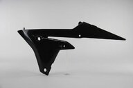 Left Side Polisport Black Radiator Shroud Set replacement plastics for 14-19 Yamaha YZ250F, YZ250FX, YZ450F dirt bikes.