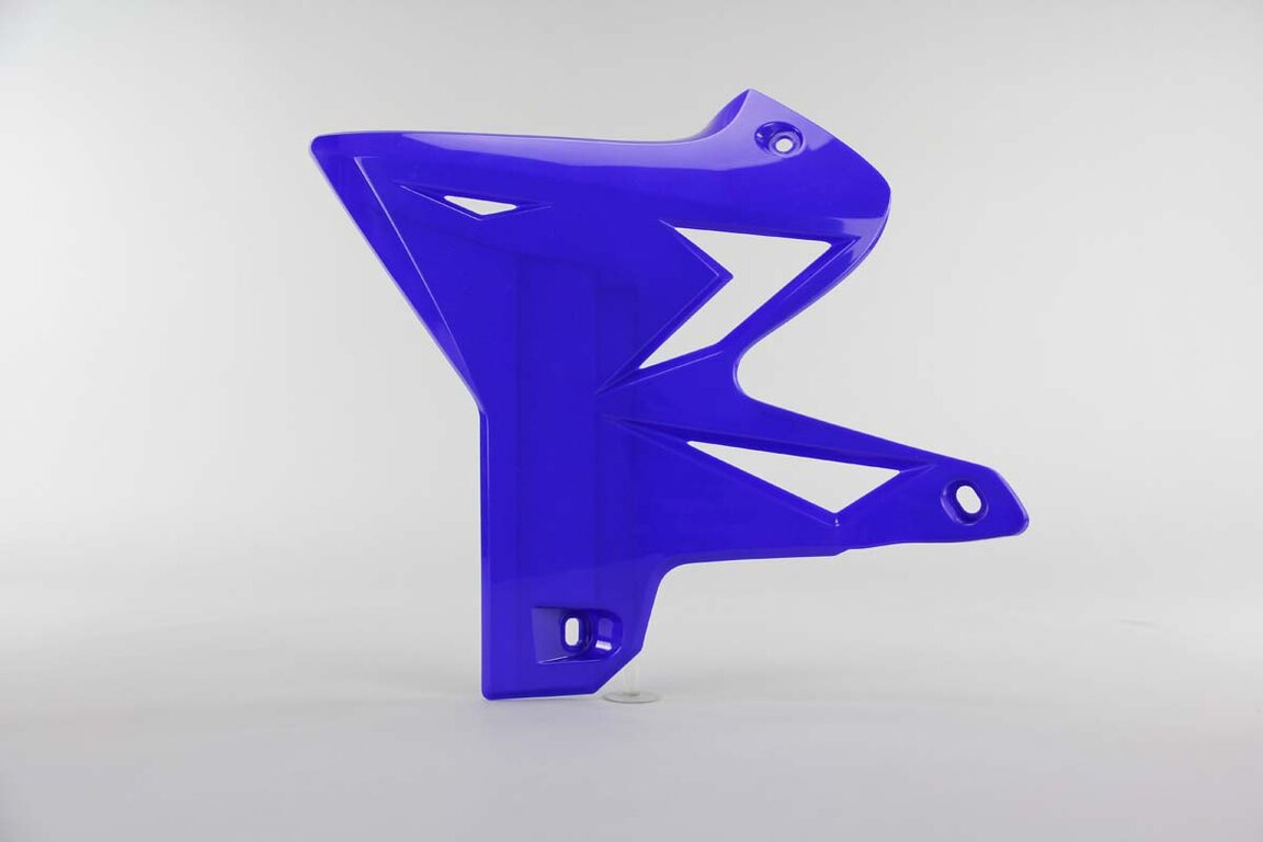 Left Side UFO Blue Restyled Radiator Shroud Set replacement plastics for 02-14 Yamaha YZ125, YZ250 dirt bikes.