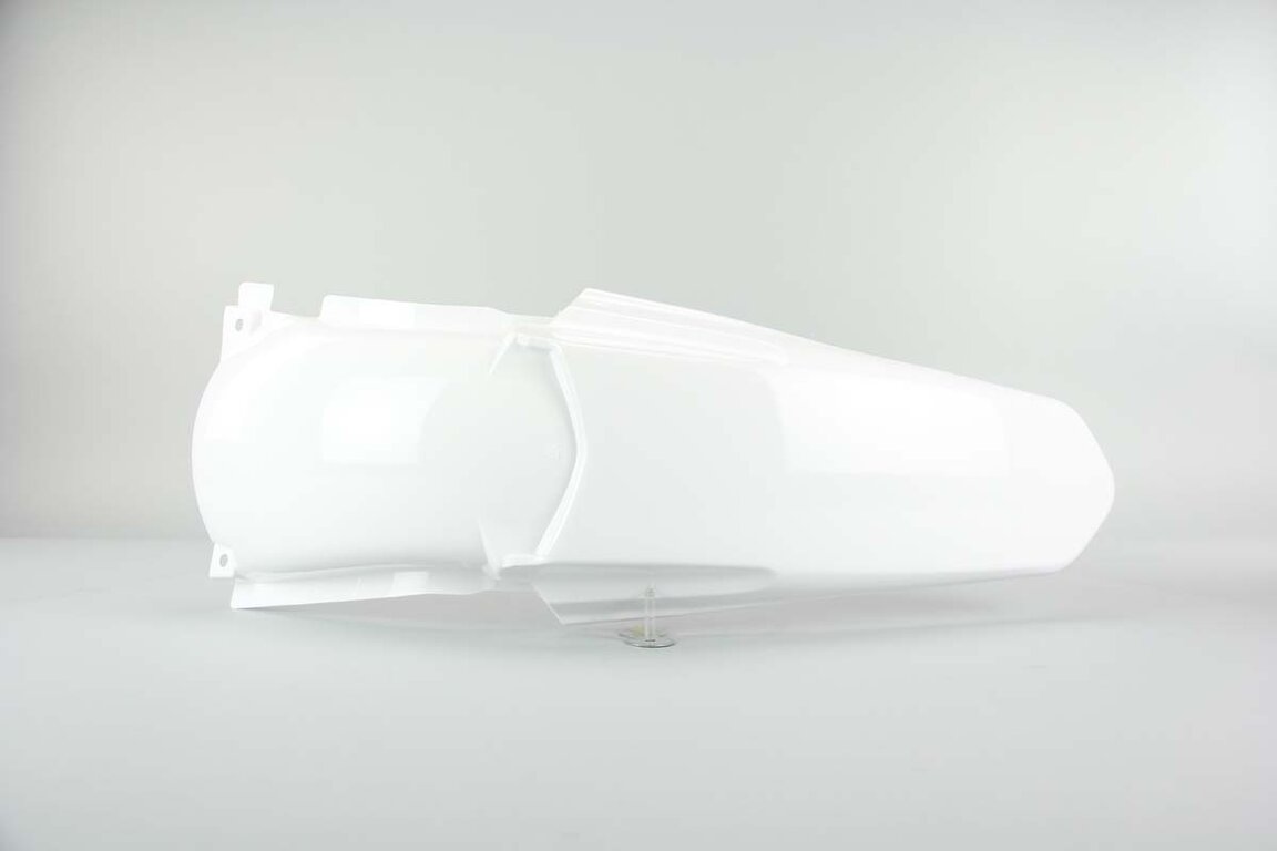 UFO White Rear Fender replacement plastics for 02-14 Yamaha YZ125, YZ250 dirt bikes 360 view