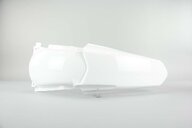 UFO White Rear Fender replacement plastics for 02-14 Yamaha YZ125, YZ250 dirt bikes 360 view