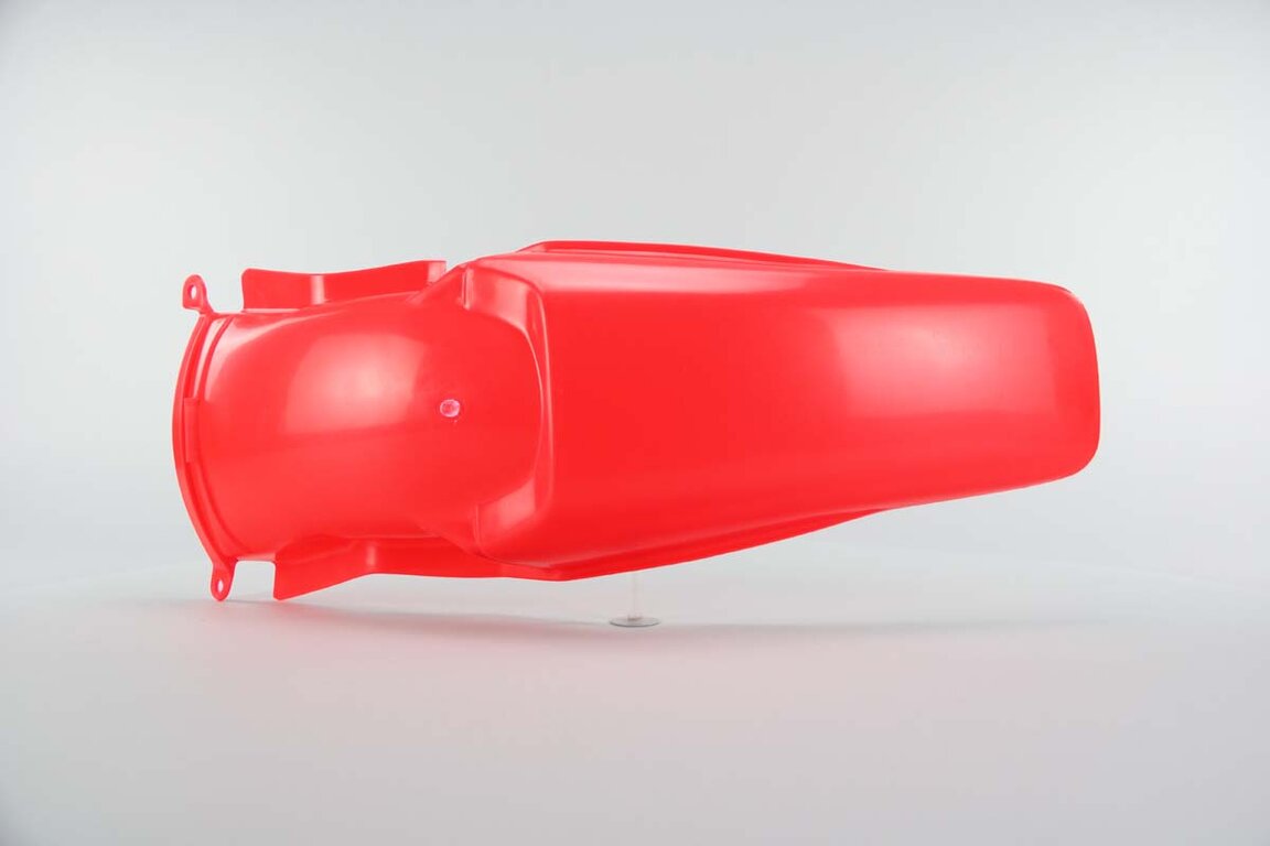 Polisport Flo Tint Red 067 Rear Fender replacement plastics for 97-99 Honda CR125, CR250 dirt bikes 360 view