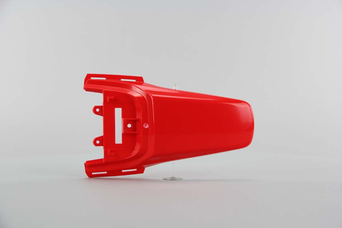 Polisport Red Rear Fender replacement plastics for 04-26 Honda CRF50 dirt bikes 360 view
