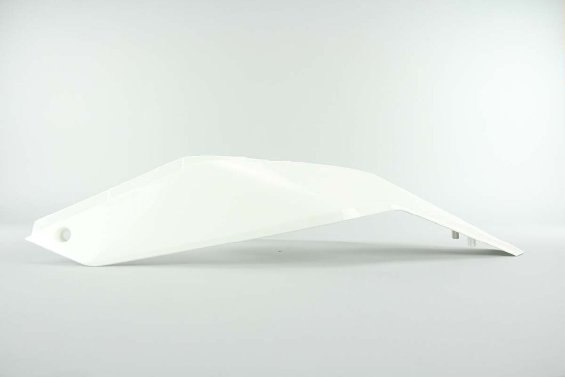 UFO White Rear Fender / Side Number Plate replacement plastics for 07-11 KTM EXC, EXCF, SX, SXF, XC, XCF, XCW dirt bikes 360 view