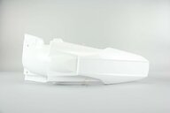 Polisport White Rear Fender replacement plastics for 08-17 Suzuki RMZ450 dirt bikes 360 view