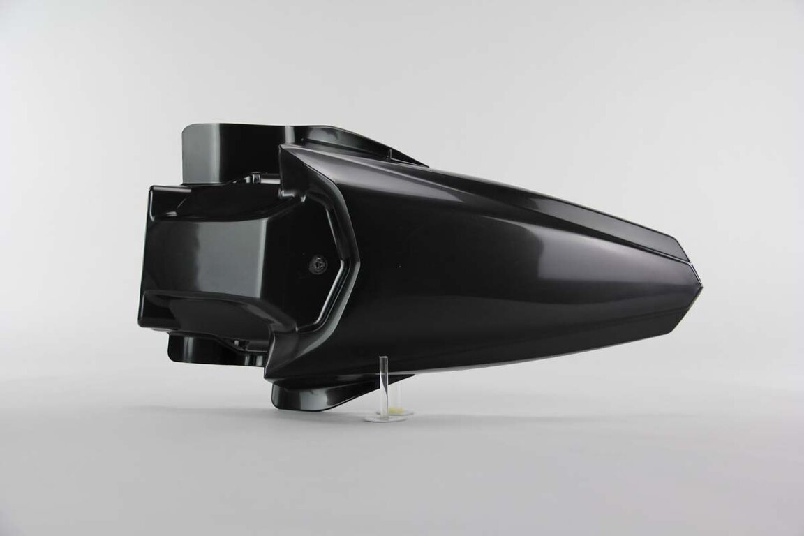 UFO Black Rear Fender replacement plastics for 14-25 Kawasaki KX100, KX112, KX85 dirt bikes 360 view