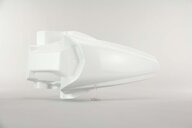 UFO White Rear Fender replacement plastics for 14-25 Kawasaki KX100, KX112, KX85 dirt bikes 360 view