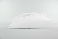 Left Side Polisport White Side Number Plates replacement plastics for 09-10 Honda CRF250, CRF450 dirt bikes.