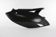 Right Side UFO Black Side Number Plates replacement plastics for 09-12 Kawasaki KX250F, KX450F dirt bikes.