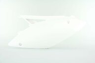 Left Side UFO White Side Number Plates replacement plastics for 09-12 Kawasaki KX250F, KX450F dirt bikes.