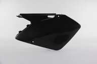 Left Side UFO Black Side Number Plates replacement plastics for 01-08 Suzuki RM125, RM250 dirt bikes.
