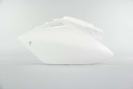 Left Side Polisport White Side Number Plates replacement plastics for 05-06 Honda CRF450 dirt bikes.