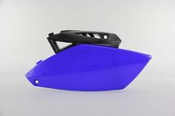 Left Side UFO Blue / Black Side Number Plates replacement plastics for 10-13 Yamaha YZ250F dirt bikes.