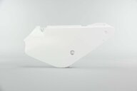 Right Side Acerbis White Side Number Plates replacement plastics for 02-26 Suzuki RM85 dirt bikes.