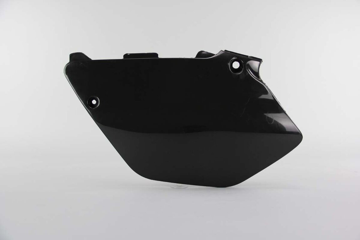 Left Side UFO Black Side Number Plates replacement plastics for 02-14 Yamaha YZ125, YZ250 dirt bikes.