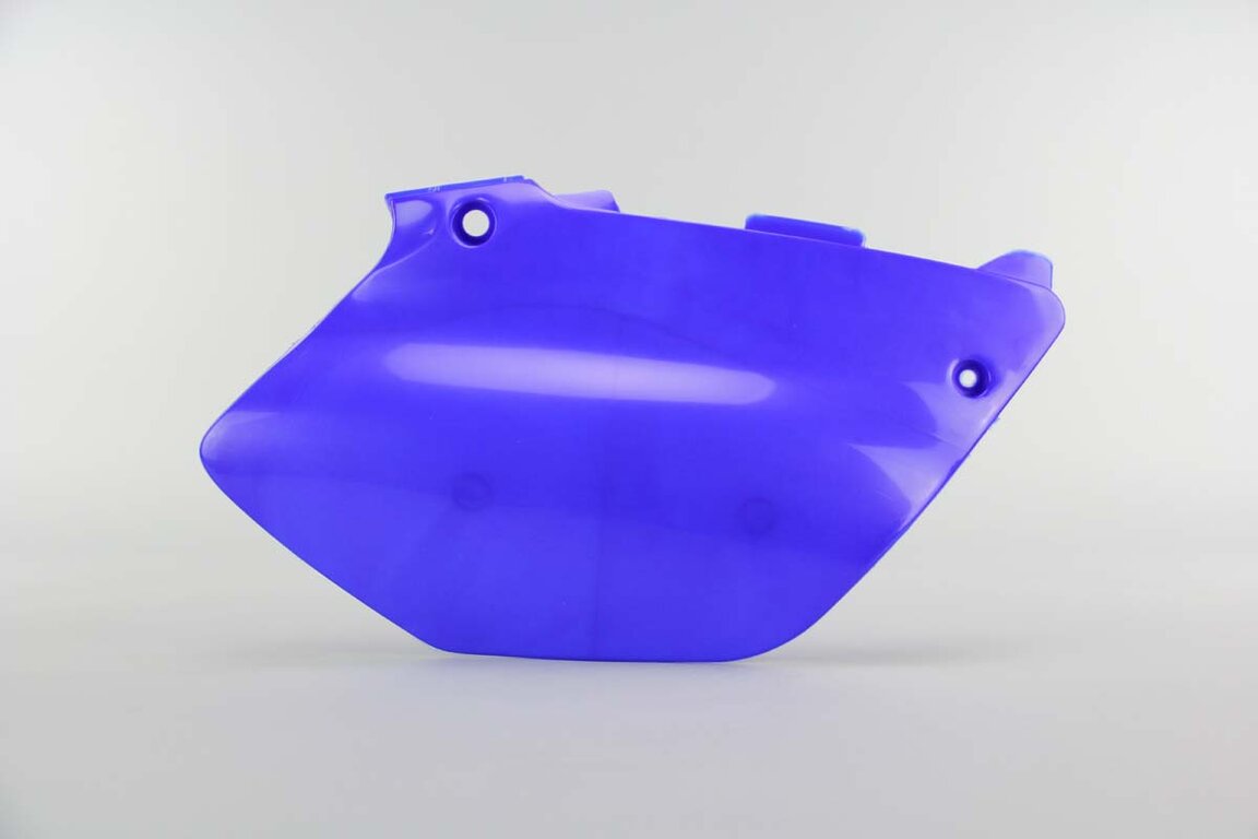Right Side UFO Blue Side Number Plates replacement plastics for 02-14 Yamaha YZ125, YZ250 dirt bikes.
