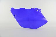 Left Side UFO Blue Side Number Plates replacement plastics for 02-14 Yamaha YZ125, YZ250 dirt bikes.