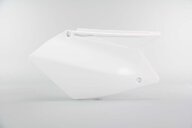 Right Side Polisport White Side Number Plates replacement plastics for 05-06 Suzuki RMZ450 dirt bikes.