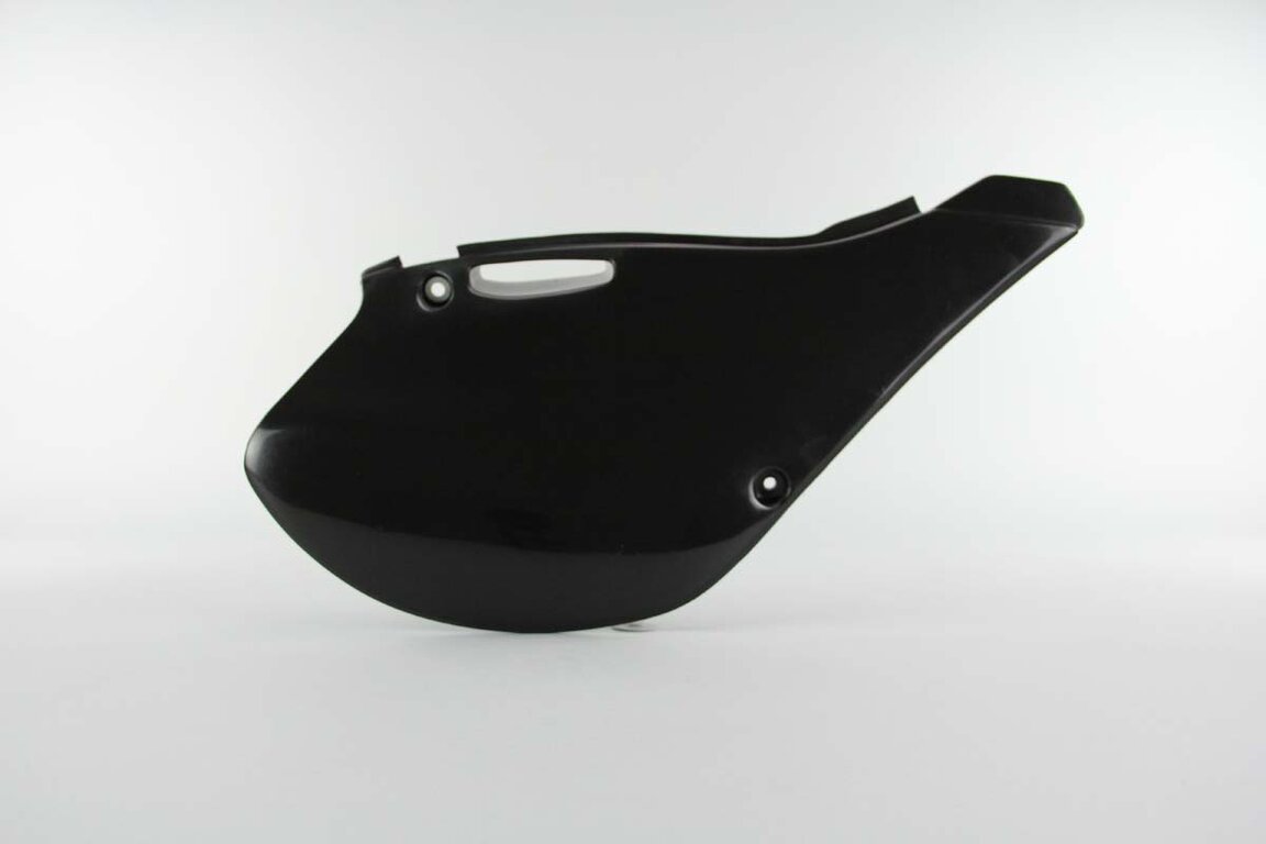Right Side UFO Black Side Number Plates replacement plastics for 99-02 Kawasaki KX dirt bikes.