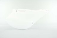 Right Side UFO White Side Number Plates replacement plastics for 99-02 Kawasaki KX dirt bikes.