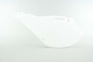 Left Side UFO White Side Number Plates replacement plastics for 99-02 Kawasaki KX dirt bikes.