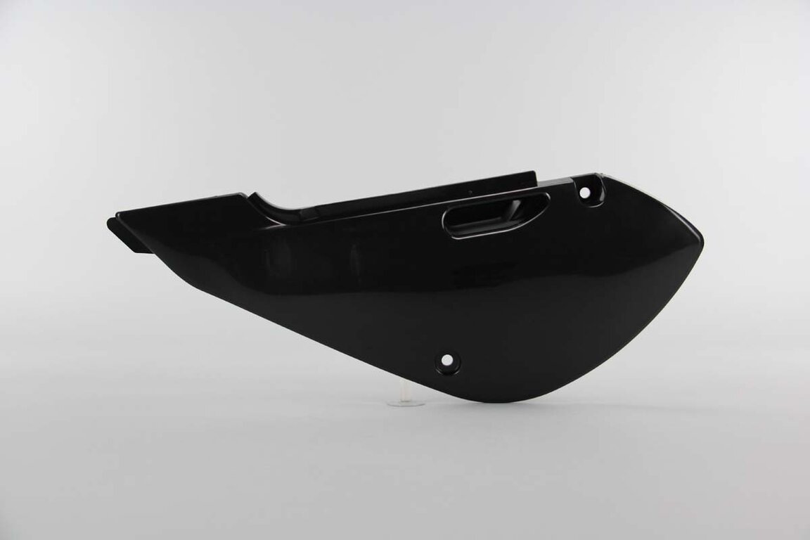 Left Side UFO Black Side Number Plates replacement plastics for 00-26 Kawasaki, Suzuki KLX110, KX65, RM65 dirt bikes.