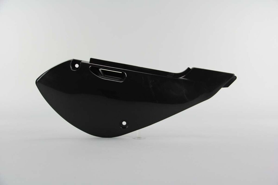 Right Side UFO Black Side Number Plates replacement plastics for 00-26 Kawasaki, Suzuki KLX110, KX65, RM65 dirt bikes.